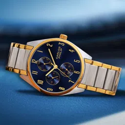 CARLOS PHILIP Men Round Dial & Bracelet Style Analogue Watch Core RSG 16 BLUE IGP TT-image-62