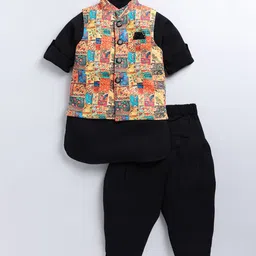 LITTLE COLLARS Boys Embroidered Regular Kurta with Pyjamas-52