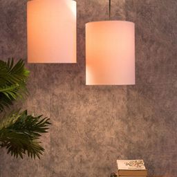 Grated Ginger White Set of 2 Twin Pendant Ceiling Lamp image 4