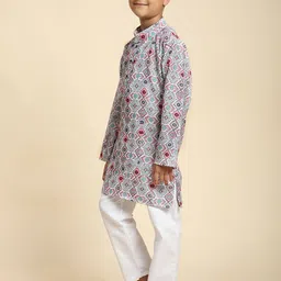 Pro-Ethic STYLE DEVELOPER Boys Printed Regular Pure Cotton Kurta with Pyjamas image 4
