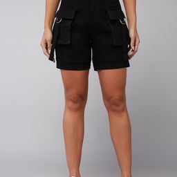 DOLCE CRUDO Women High-Rise Denim Fashion Shorts-picture-35
