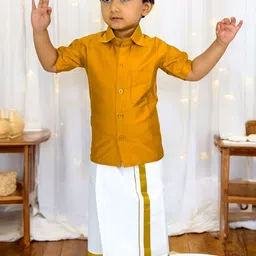 LITTLE GINNIE Boys Thread Work Kurta-picture-7