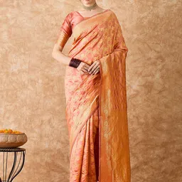 MANVAA Woven Design Zari Silk Blend Banarasi Saree-image-56