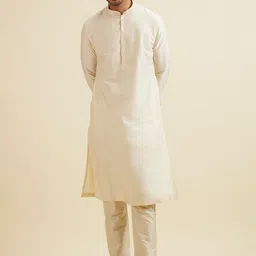 Manyavar Men Floral Embroidered Regular Kurta with Pyjamas-image-35