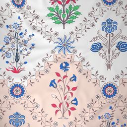 Raymond Home Red & Blue Floral 144 TC King Bedsheet with 2 Pillow Covers-picture-30