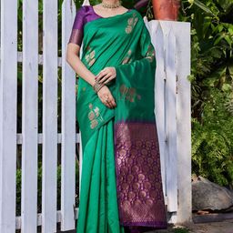 PHEASANT Woven Design Silk Blend Saree-image-49