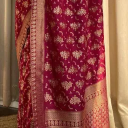 Anouk Rustic Woven Design Zari Silk Blend Banarasi Saree image 4