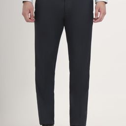 Greenfibre Men Solid Slim Fit Formal Trousers-image-25