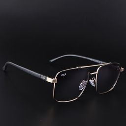 Irayz Men Square Sunglasses with Polarised and UV Protected Lens 9438-Gold-Black-102