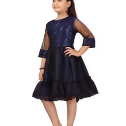 BAESD Bell Sleeve Net Fit & Flare Dress-picture-56