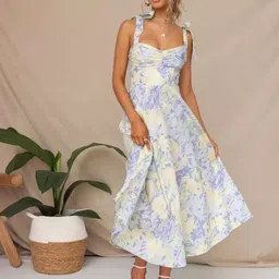 Mast & Harbour Women Floral Printed Tie-Ups Maxi Sleeveless Dress-picture-38