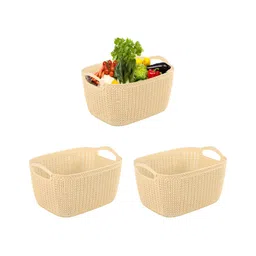 Aura Cream-Coloured Set of 3 Regular Multi-Utility Organisers-47