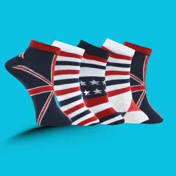 MJE Men Pack Of 5 Patterned Ankle Length Socks-image-44