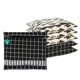 Kuber Industries Black & Green 18 Pieces Checked Cotton Regular Saree Organisers-11