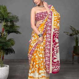 LeeliPeeri Designer Ajrak Printed Block Block Print Saree-7