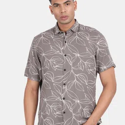 Blu MNKY Men Smart Slim Fit Floral Printed Spread Collar Casual Shirt-picture-36