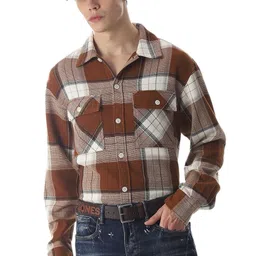 Jack & Jones Checked Spread Collar Pure Cotton Casual Shirt-picture-13