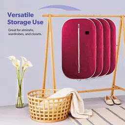 Kuber Industries Maroon 24 Pieces Non-Woven Multi-Utility Organisers With Zip image 5