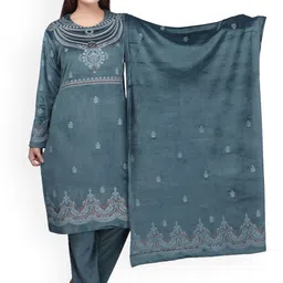 Woollen 4U Women Ethnic Motifs Printed Kurta with Trousers & Dupatta-picture-37