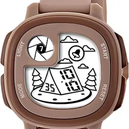 Otage Unisex Kids Patterned Dial & Straps Digital Multi Function Watch Kid-Home-Brown image 3