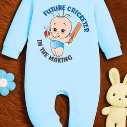 KNITROOT Infants Printed Cotton Round Neck Rompers-picture-6