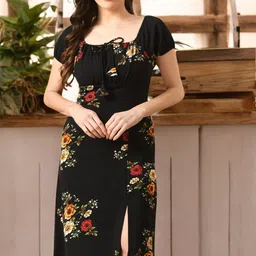 ZEUGEN Floral Print Flutter Sleeve Bodycon Dress-image-41