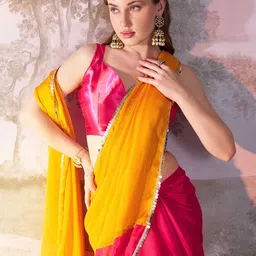 modeva Colourblocked Sequinned Pure Georgette Ready to Wear Saree image 2