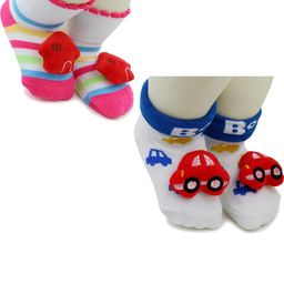 NESKA MODA 6 To 12 Months Baby Set Of 2 Pair Cotton Anti Slip Face Ankle Socks/ Booties-image-89
