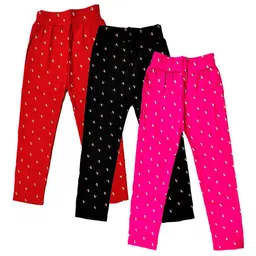 CUBIHEXA Girls Pack Of 3 Printed Skinny Fit Mid-Rise Ankle Length Leggings-picture-2