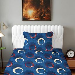IVAZA Navy Blue Cotton 600 TC Bedsheets-image-101