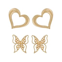 fabula Set Of 2 Heart Shaped Studs image 2