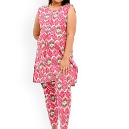 30 Looks Women Ethnic Motifs Printed Regular Pure Cotton Kurta with Trousers-image-78