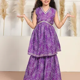 Sangria Girls Printed Kurta Set-55