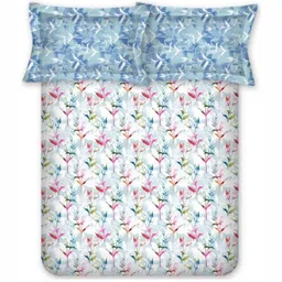 BOMBAY DYEING Blumen Blue Floral 104 TC Cotton Queen Bedsheet Set-2.24 m X 2.54 m-image-31