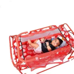 chunky's Foldable Baby Cradle with Mosquito Net & Wheels, Jhula, swing image 4