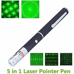 StayWay 5 in 1 Multi Green Ray Laser Pointer Light Visible Beam with Star Head Caps image 4