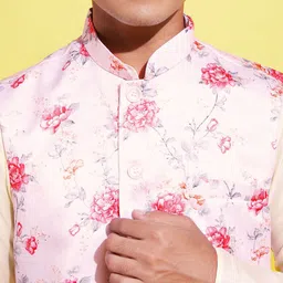 VASTRAMAY Boys Regular Kurta with Pyjamas & Printed Nehru Jacket image 5