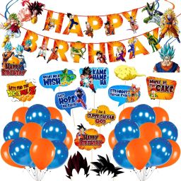 Set of 43 Pcs Dragon Ball Z Theme Birthday Party Supplies and Decorations for Party Decorations Balloon Banner Swirls Photobooth Props Set Anime Party Supplies for Kids and Boys-image-37