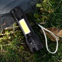 012 (RECHARGEABLE LED METAL ZOOMABLE TORCH)3 Modes Flashlight Torch-24