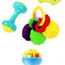 Cute Toys & 1 Piece Dumbbell Soft Cute Teether for Toddlers (Pack of 5) Rattle-12