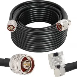 Netboon HLF400 Coaxial Cable with N Male to Right Angle N Male Connector 5 Meters For Antenna Amplifier-image-42