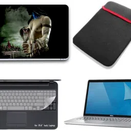 UNIXAA Laptop Vinyl Skin Sticker 4IN1 Combo With Screen Guard, Key Guard & Case-3444 Combo Set-image-1