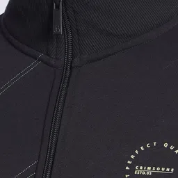 Crimsoune Club Abstract Printed Mock Collar Cotton Front-Open Sweatshirt image 3