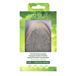 EcoTools Set of 2 Facial Sponges - Bamboo Charcoal & Rose Petal image 4