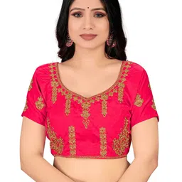 MANVAA Embroidered Thread Work Semi-Stitched Lehenga & Unstitched Blouse With Dupatta image 5