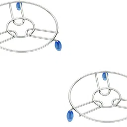 Stainless Steel Kitchen Round Hot Mat Medium Size. Chrome Trivet-41