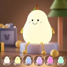 Cute Pear Night Light for Kids Silicone Night Color Changing Lamp to Decor Room Night Lamp-2