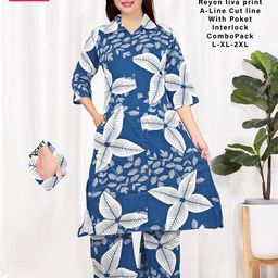 Rayon Women Kurti With Bottomwear-image-63