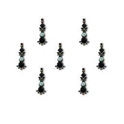 Comet Busters Set of 7 Stone Studded Bindis  - Black & Blue image 2