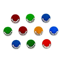 Comet Busters Set of 10 Stone Studded Bindis - Multicoloured image 2